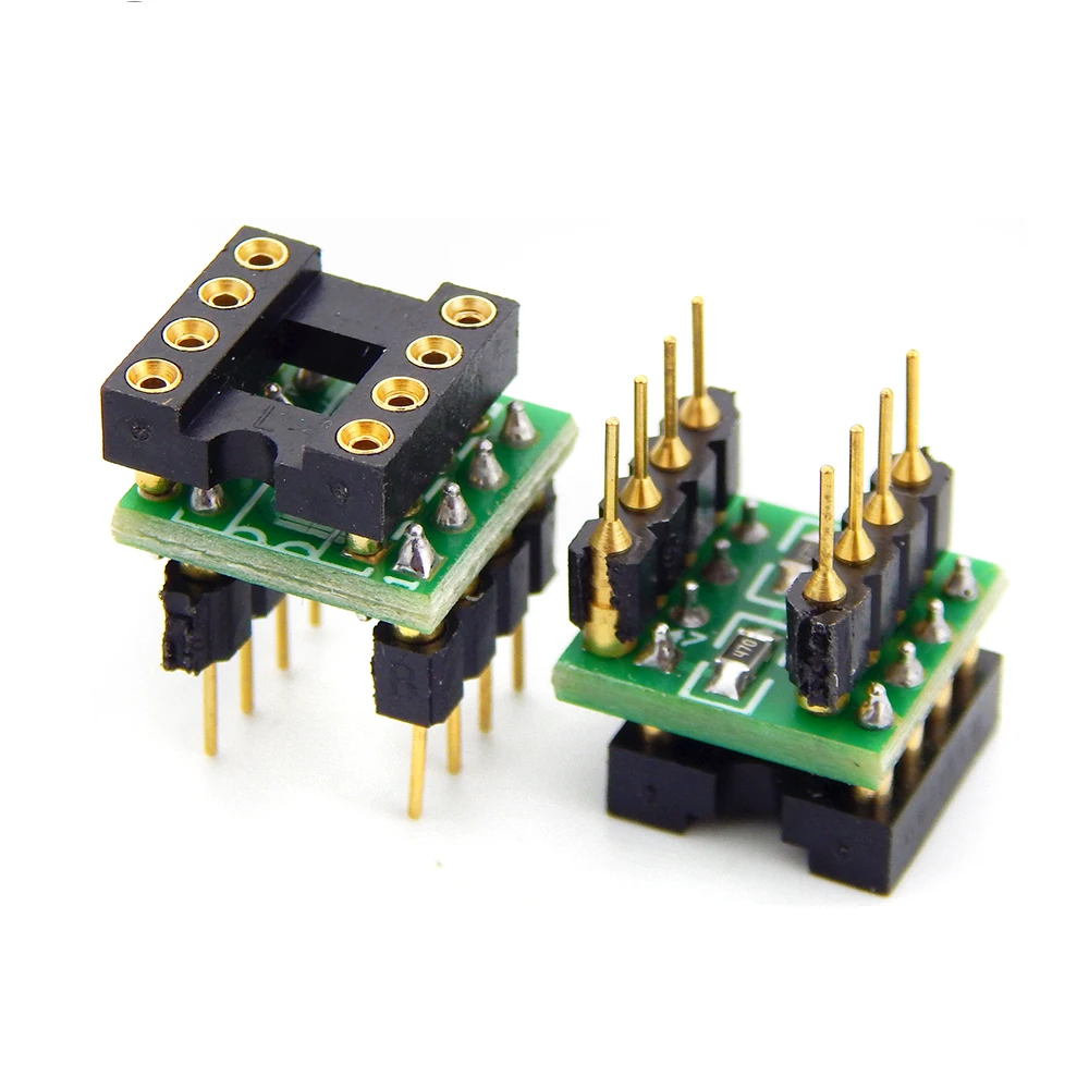 DIP8 Dual Op Amp Conversion เดี่ยวเครื่องขยายเสียงบอร์ด DIY Gold-Plated เชื่อมชิป IC คณะกรรมการการเปลี่ยนแปลง