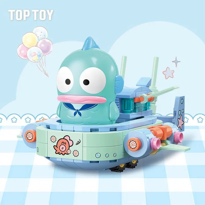 New TOPTOY Sanrio Surprise Fleet Series Car Toys Anime Hangyodon Kuromi Melody Assembly Toy Blind Box Toys Desktop Ornament Gift