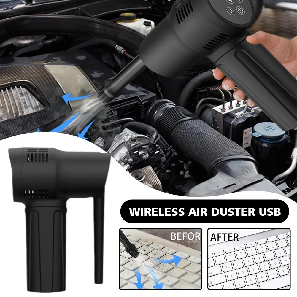 60W Wireless Air Duster Dust Blowing Gun USB Compressed Air Blower Cleaning For Computer Laptop Keyboard Camera Cleaning Cleaner