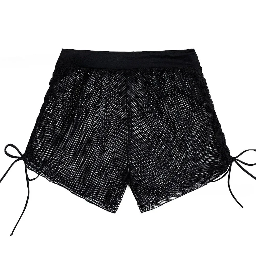 

Beach Blouse Mesh Shorts Home Hotel Hotel Polyester Sleep Solid Color High Waist For Beach For Home Elasticity