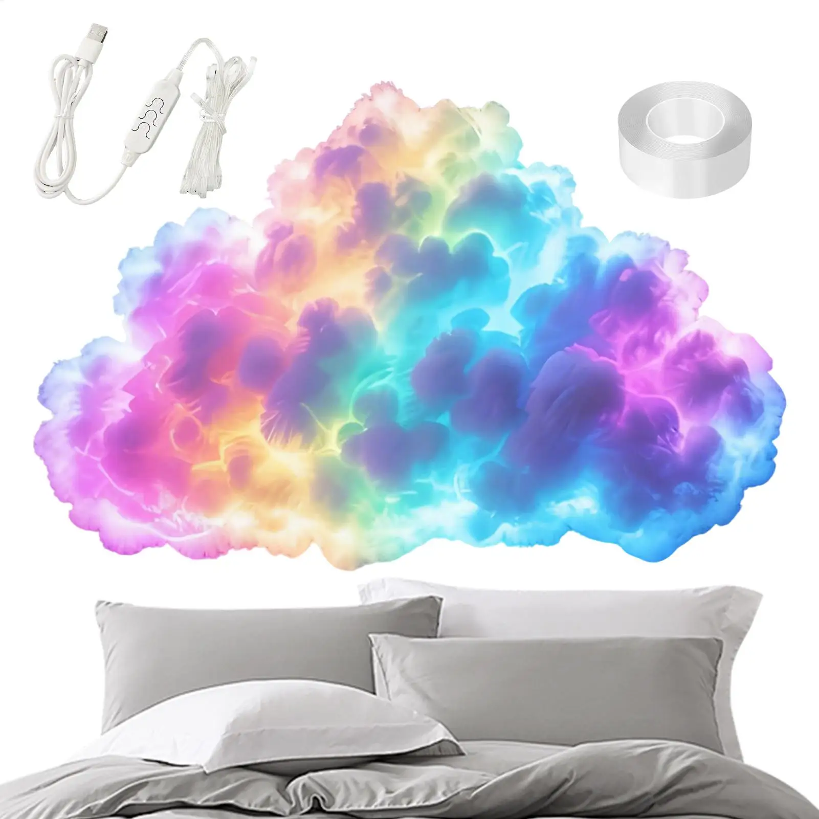 1pc 3D Thunder Cloud LED Ambient Light Remote and APP Control DIY Color Changing Light lamp for Game Room Party Club