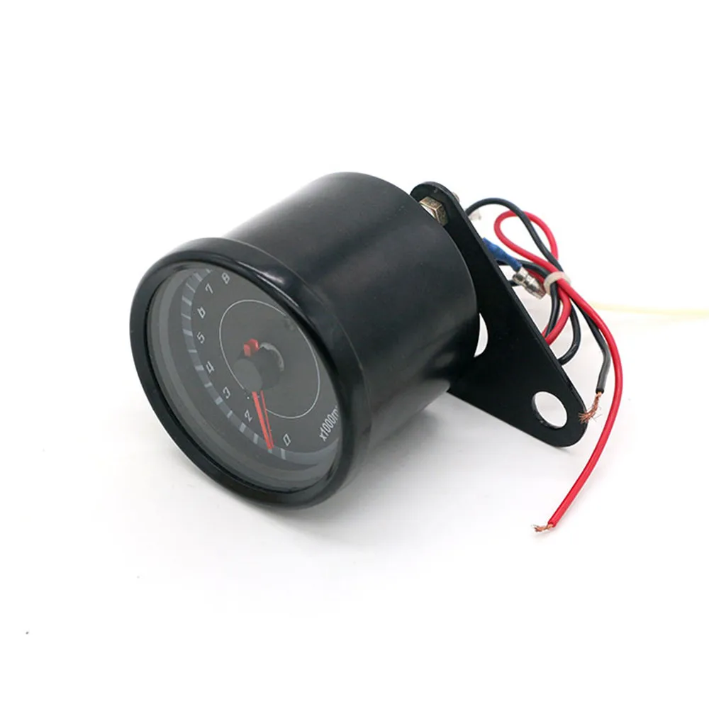 12V 60mm Silver/Black Motorcycle Speedometer Tachometer Odometer Rev Counter 0-13000 RPM