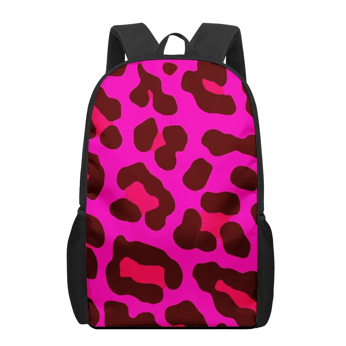 16 Polegada leopardo impressão mochila portátil saco casual daypack para viajar acampamento compras animal pele impressão escola bookbag