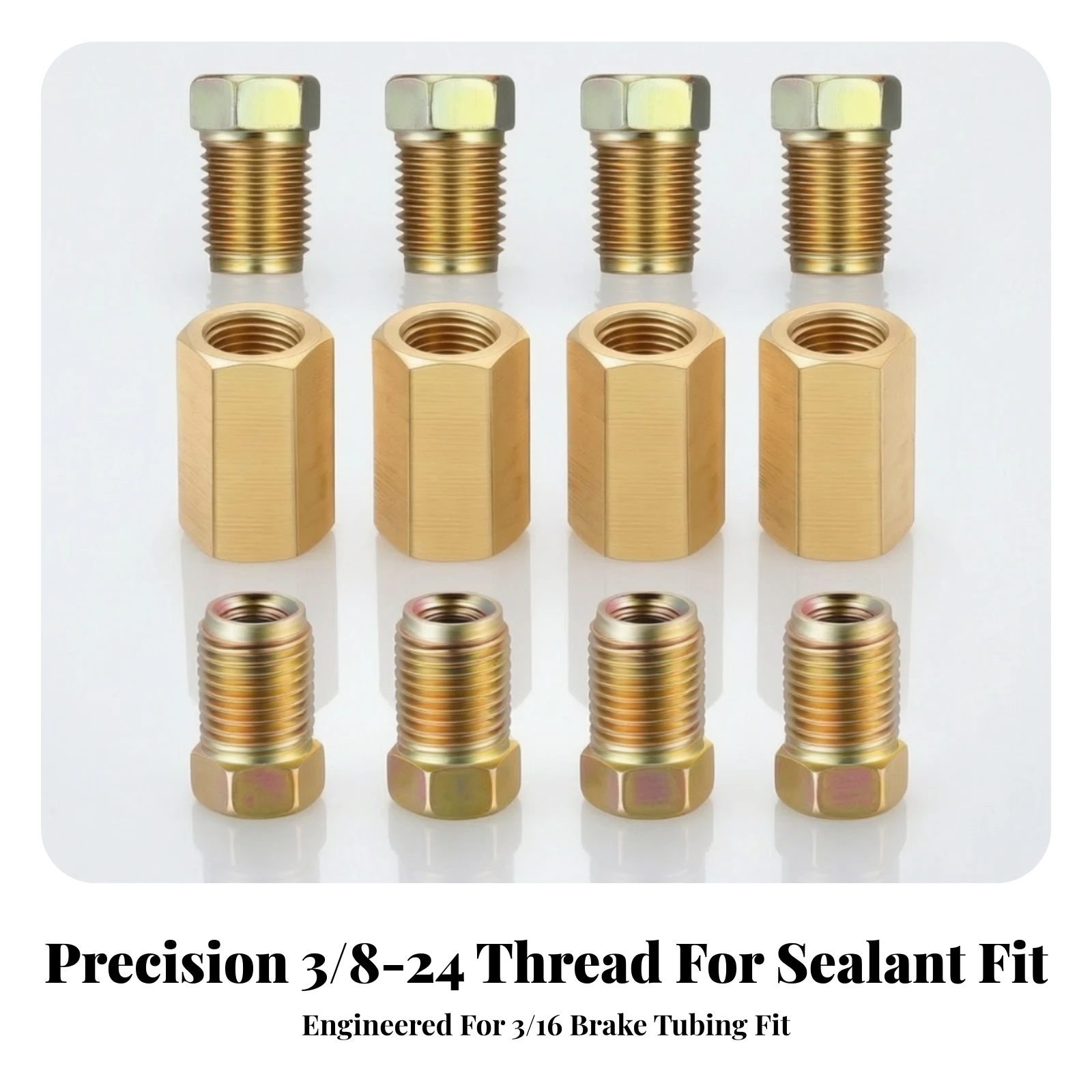 12 Pieces Brake Line Fittings Corrosion-Resistant Threaded Brake Fitting Brass Fittings Easy to Install Hardware High-Strength
