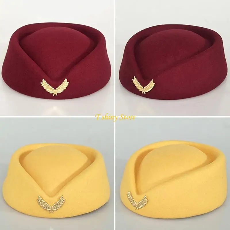 N58F Vrouwen Baret Caps Hoeden Stewardess Cosplay Kostuum Accessoires Stage-performance