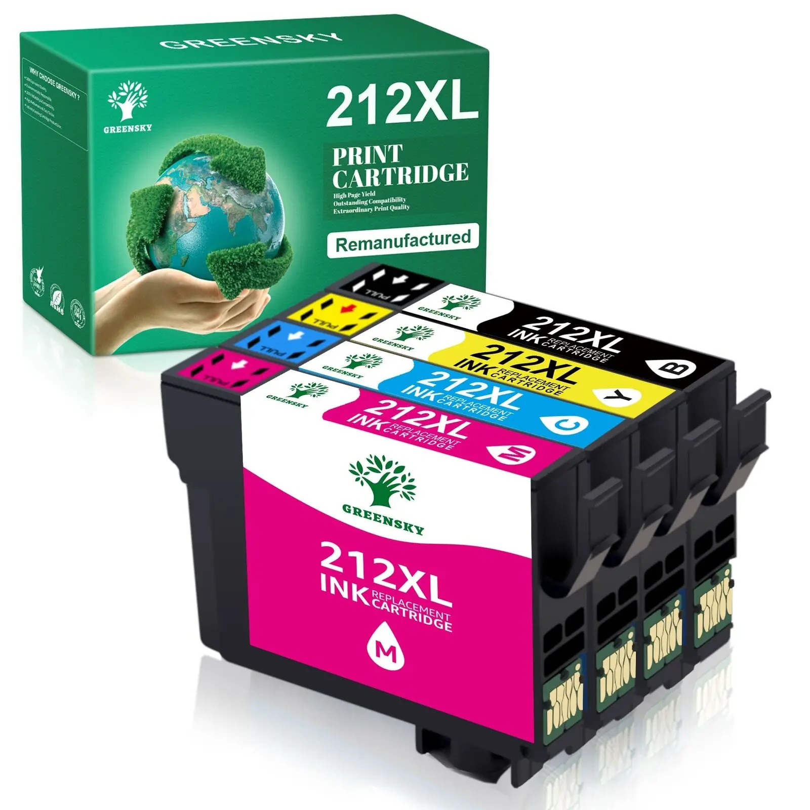 

4Pc 212XL Ink Cartridge compatible with Epson Workforce XP-4100 XP-4105 Printer