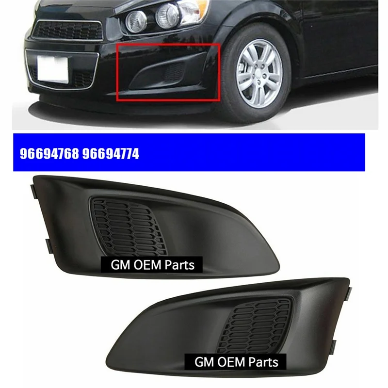 ฝาครอบไฟตัดหมอกกันชนหน้า1คู่96694768 96694774สำหรับ Chevrolet Sonic Sedan 2011-2016กรอบไม่มีรู