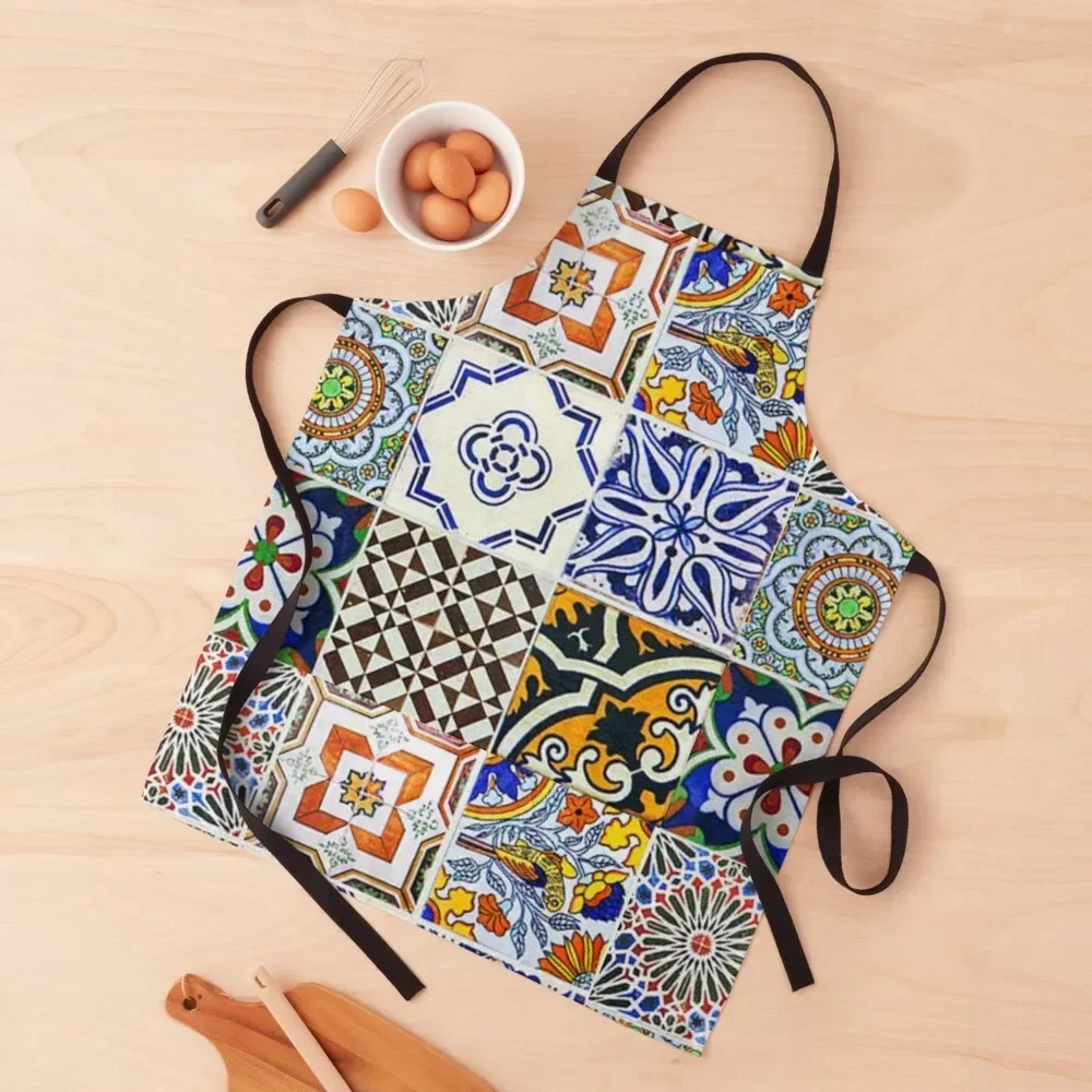 

Colorful Portuguese Tile Apron kitchen and home Kitchen Supplies Idea Goods Korean Apron