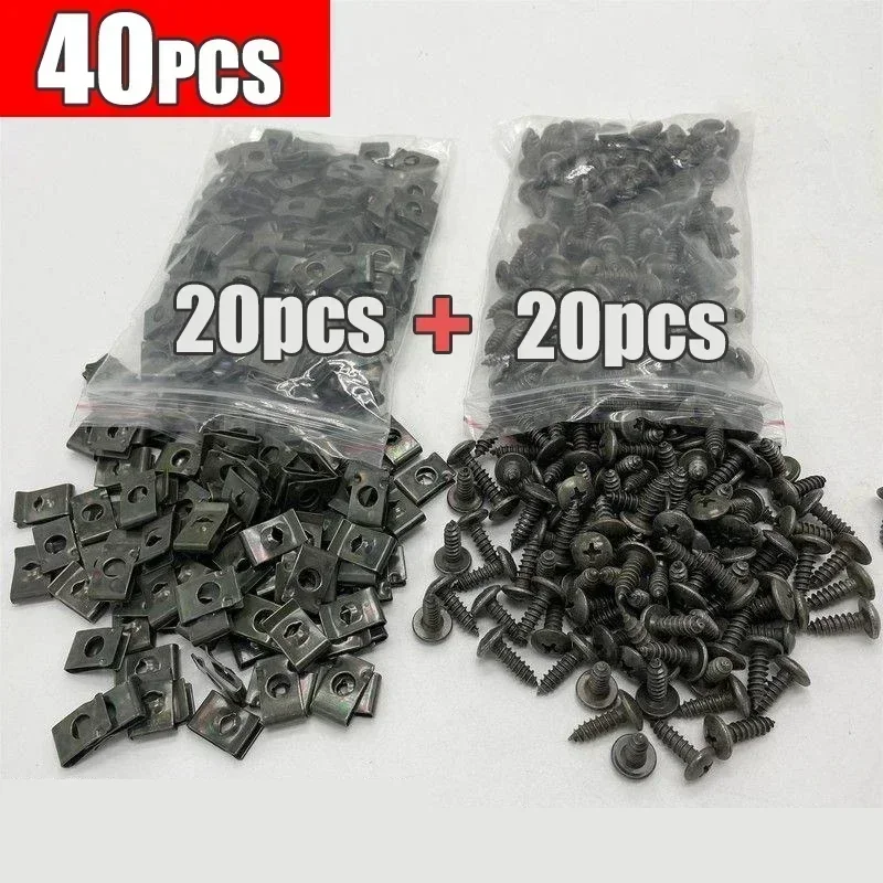 Auto Bevestigingsclip U-Type Metalen Schroefclip Gereedschap voor Motorfiets Motoronderplaat Spatscherm Bescherming Bumper Schroef Auto Accessoires