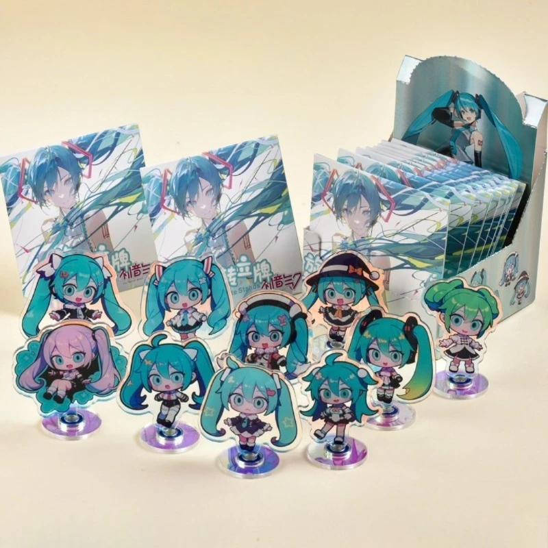 Hatsune Miku verrassing blinde doos creatieve hoogwaardige anime Miku randapparatuur 6 cm acryl laser roterende standaard tafelornament cadeau