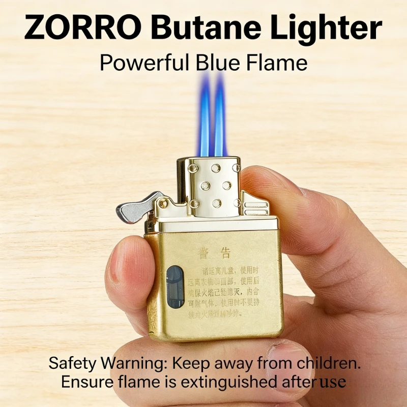 

Replacement Windproof Jet Lighter Inner Liner ZORRO Original Butane Gas Movement Single Double Flame Visible Fuel Tank Accessory