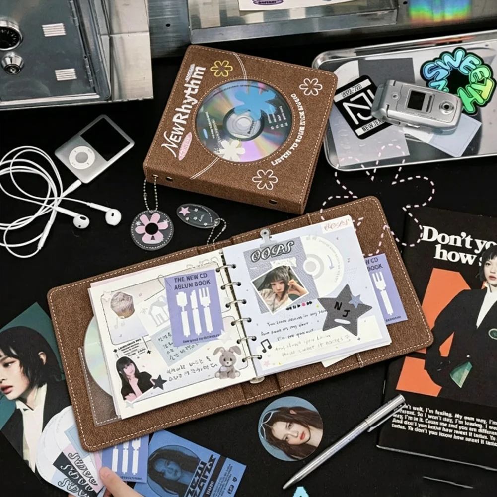 Korean Cowboy Notebook Retro CD DIY Handbooks Photo Album Kpop Postcard Binder Color Inner Pages Cute Journal Diary Loose Leaf