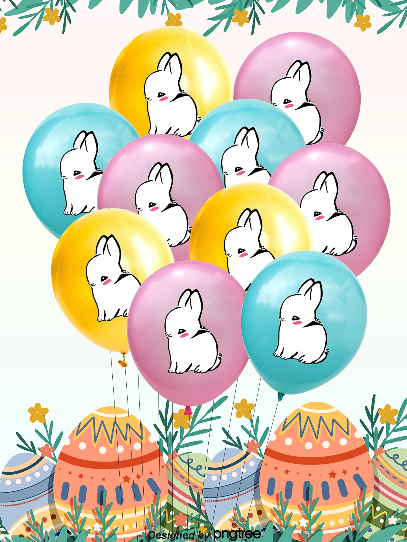 10pcs 12inch Easter Egg Rabbit Latex Balloons Happy Easter Balloon Easter Party Decorations