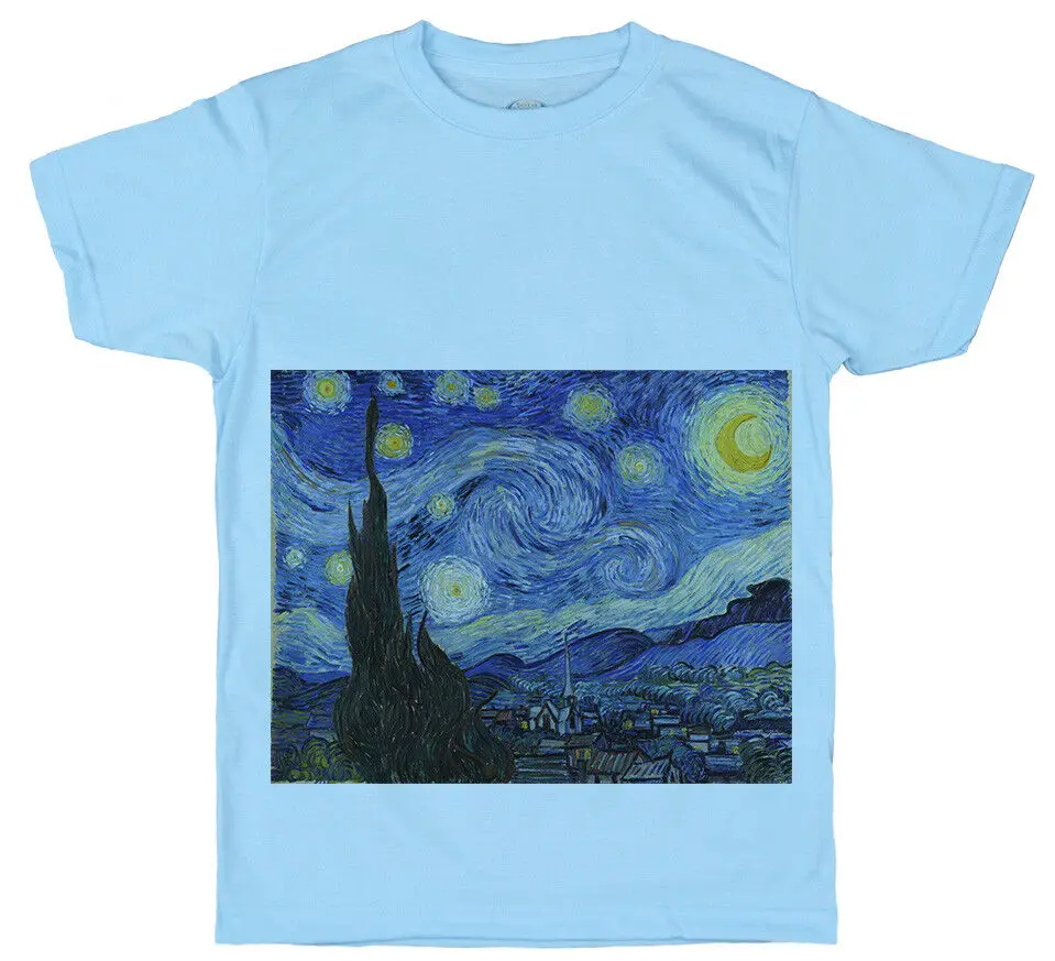 Vincent van Gogh - The Starry Night T shirt  Y2K tops Unisex Summer Short Sleeve