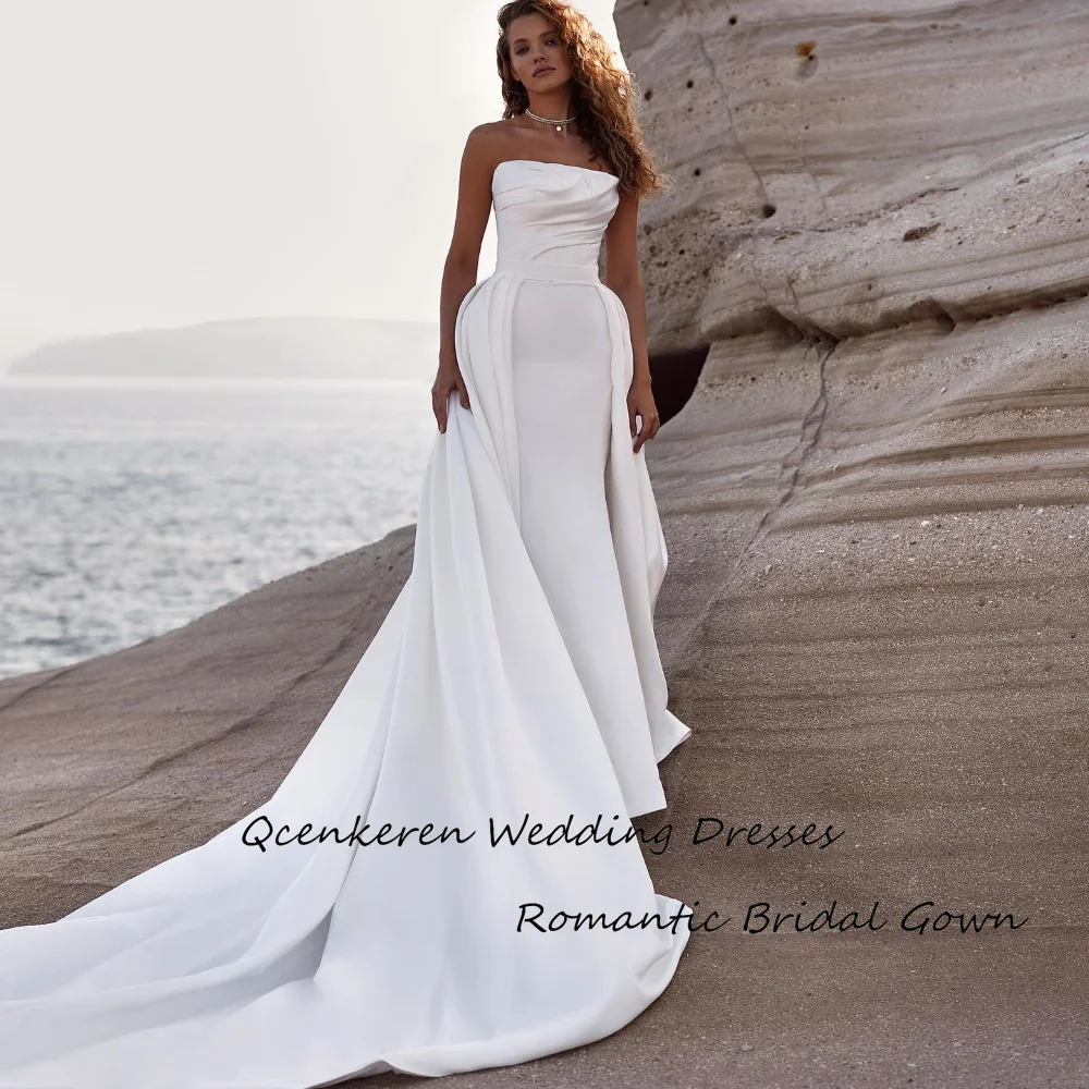 

Qcenkeren Vestido de novia Свадебное платье Trumpet Long Wedding Dress Strapless Elegant Long Train Women Bridal Dress 2024