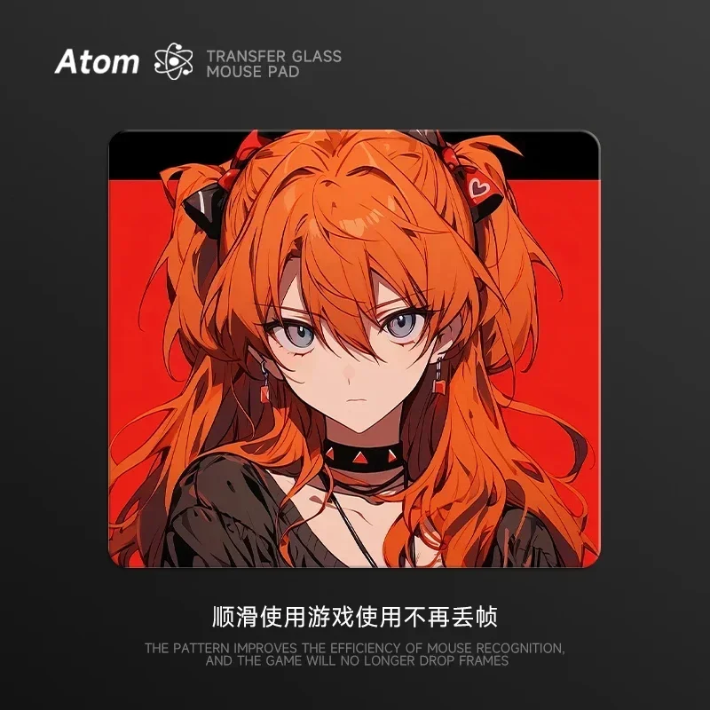 Imagem -02 - Eva Photovoltaic Glass Mouse Pad Home Gaming Mat Office Desk Mat Household Mat Personalização Anime Temperado Asuka Smooth Fps
