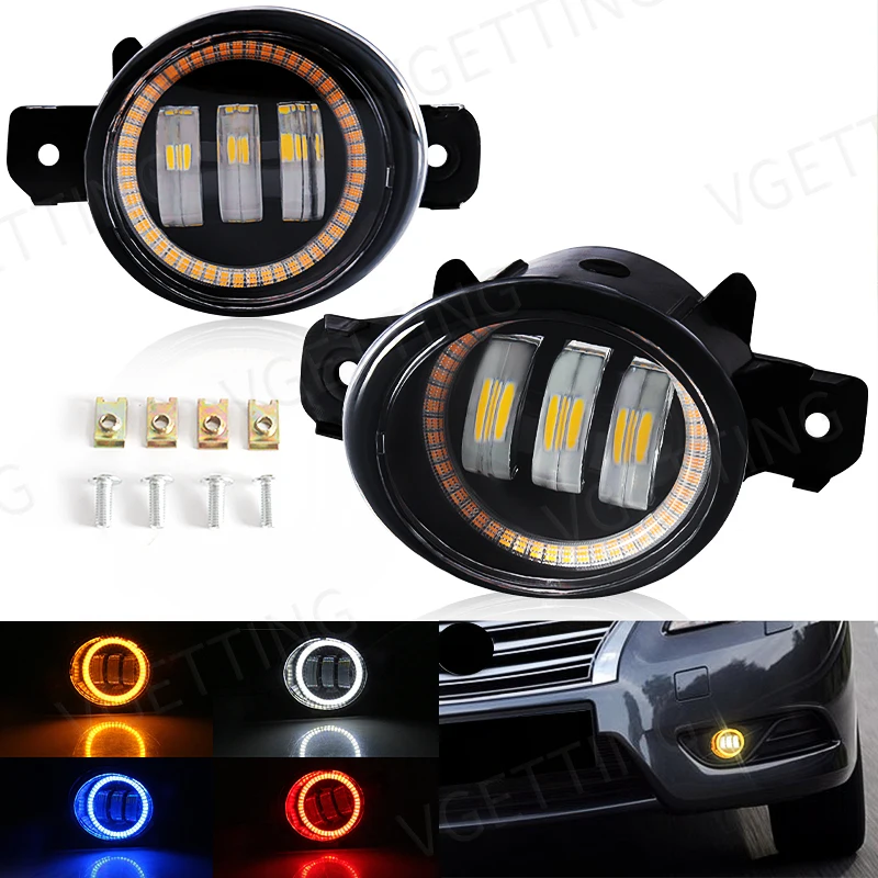 Angel Eye Fog Light For Nissan Altima Sylphy Bluebird Versa Urvan Note X-Trail T30 Rogue T32 Fuga Y50 LED Daytime Running Lamp