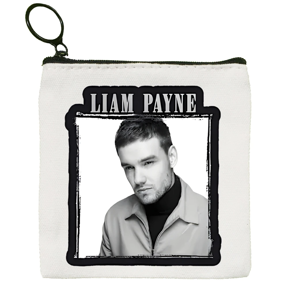 

Liam Payne Canvas Coin Purse Canvas Bag Small Square Key Storage Card Cartoon Coin Bag