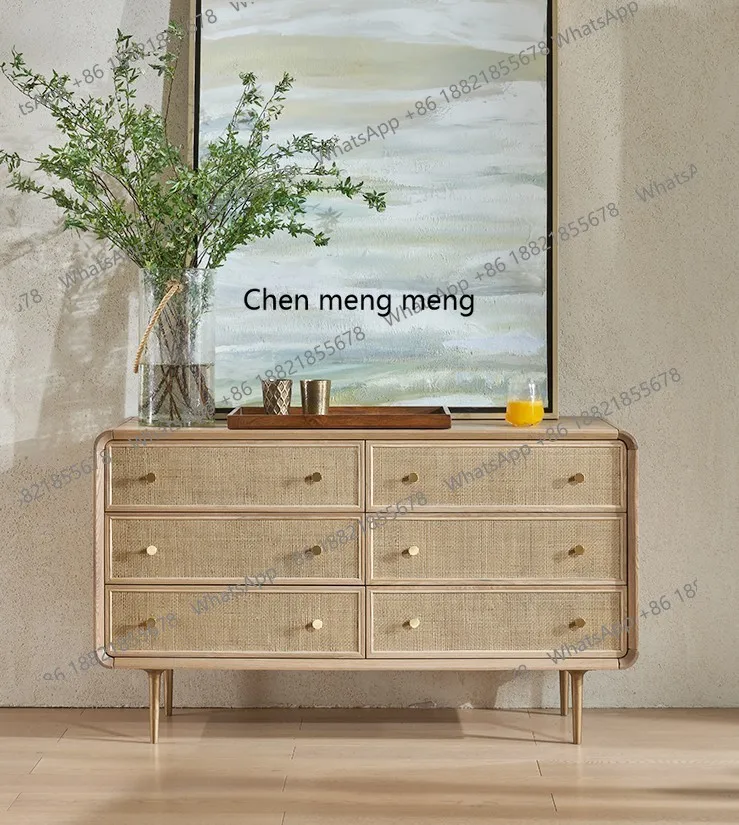 

Solid wood six-chest cabinet Modern simple bedroom Living room B & B storage entrance cabinet Solid wood