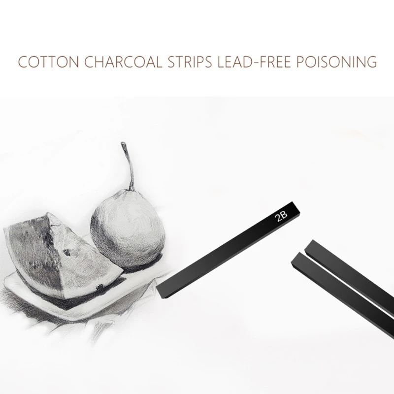 6 Pcs Professional Charcoal Compressed Square Sticks Pencils for Sketching DIY