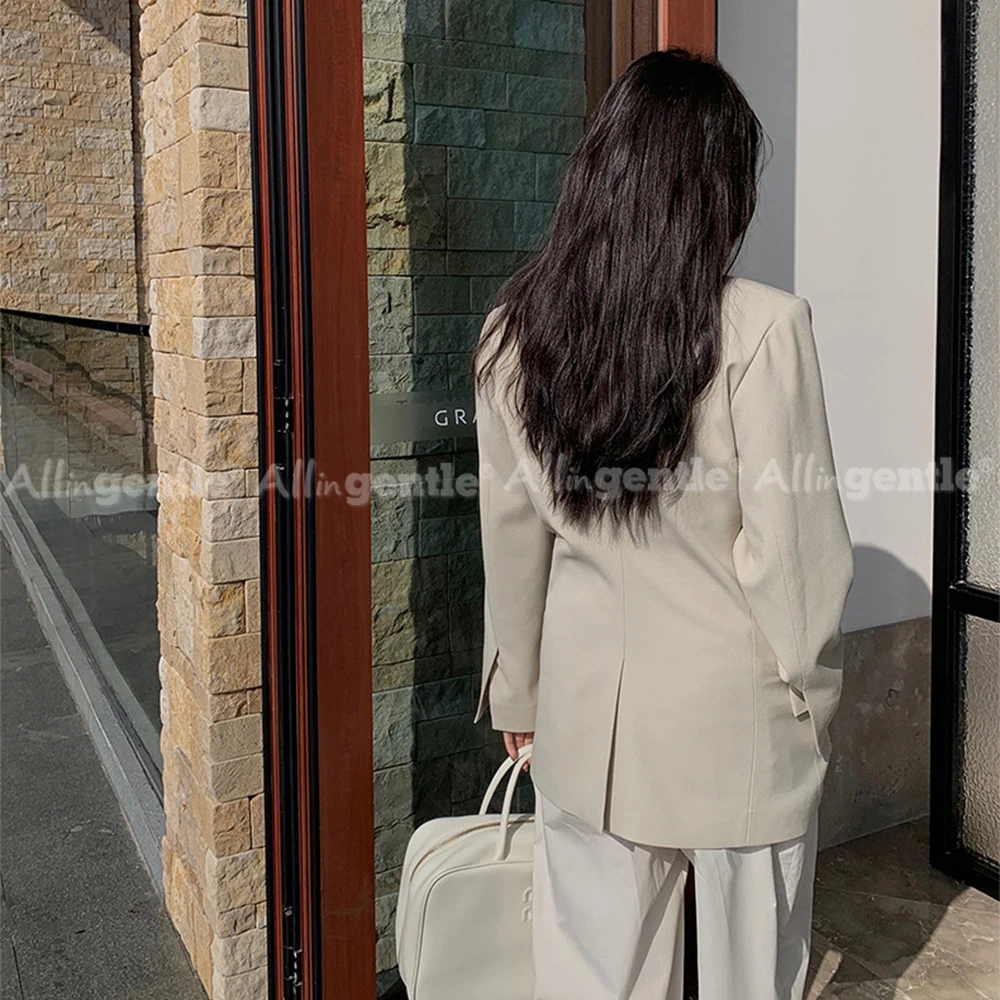 Women's Loose Fit Oversized Blazer Single Button Casual Work Jacket for Office Holiday Daily Wear