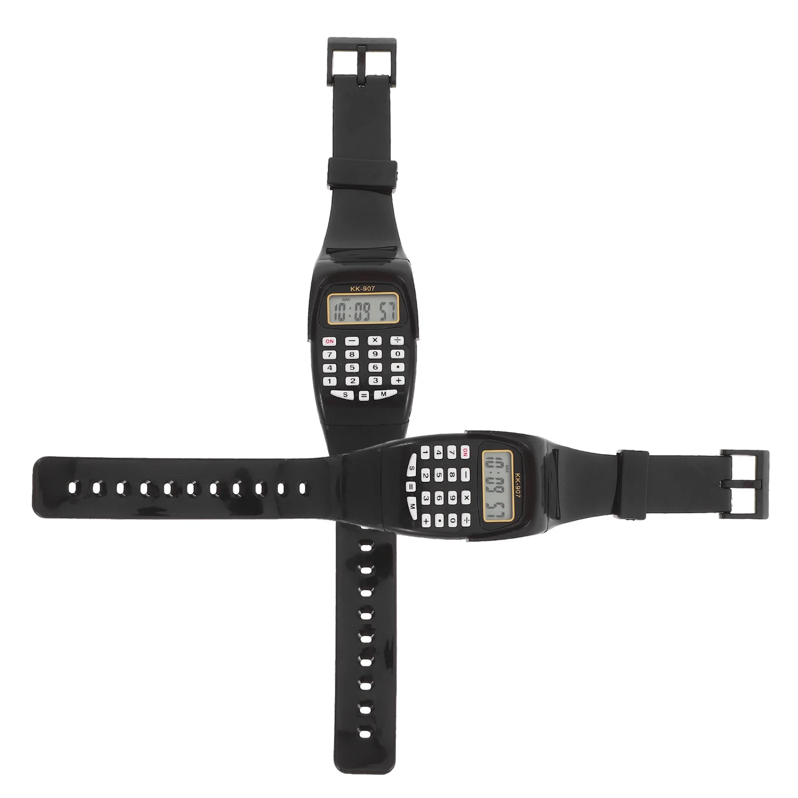 

2Pcs Kids Calculator Wrist Watches Portable Creative Comfortable Calculation Watch Birthday Gift Children Watch Black