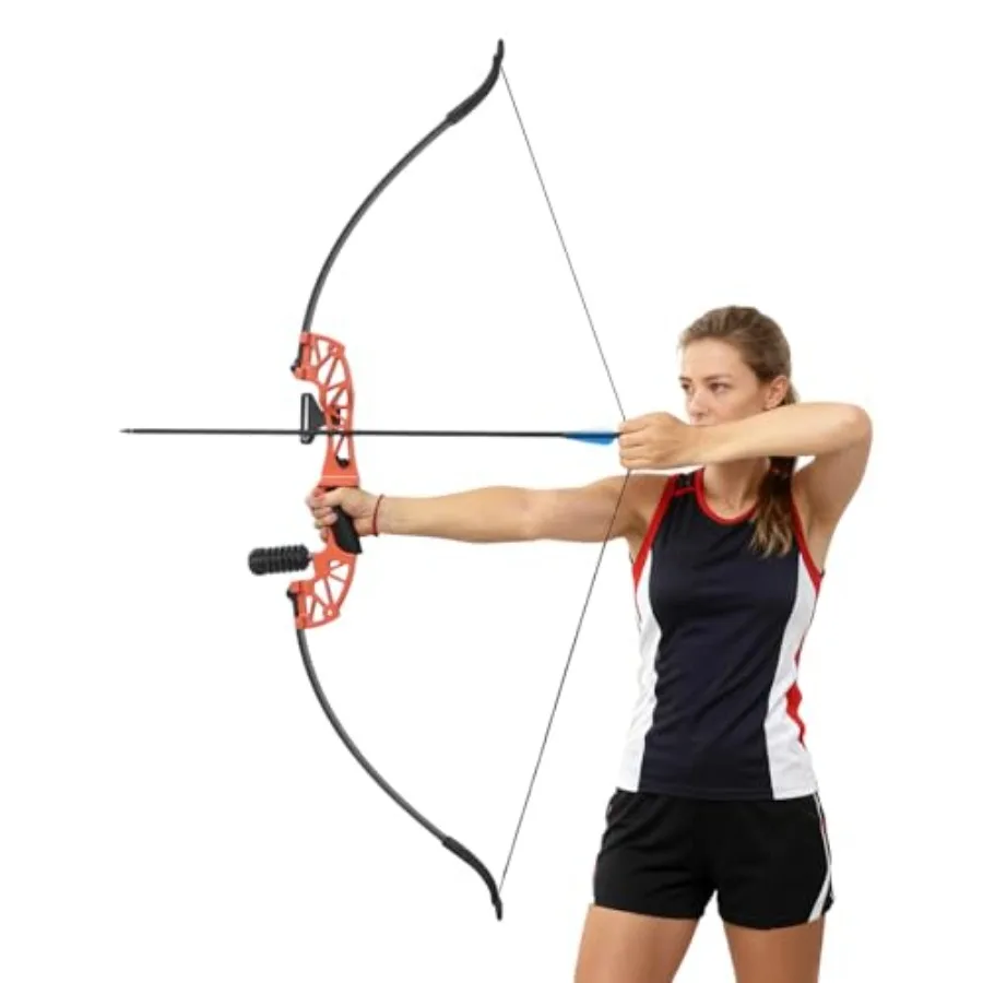 

51 Hunting Recurve Bow and Arrow Set with 12 Arrows for Adults Beginners Teenagers Youth Right and Left Handed Black and Gray