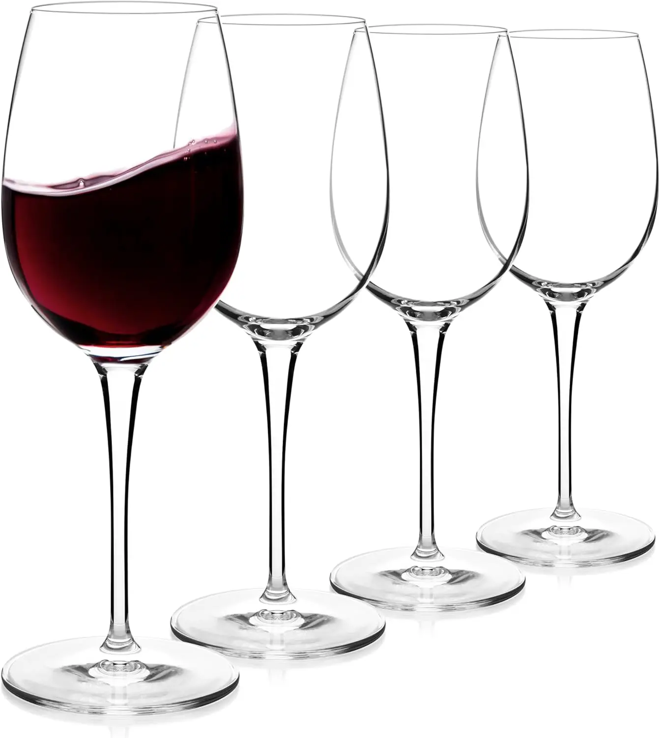 

Premium Lead-Free Crystal Bordeaux Wine Glasses Set of 4, Titanium Reinforced Stems, Dishwasher Safe for Elegant Dining