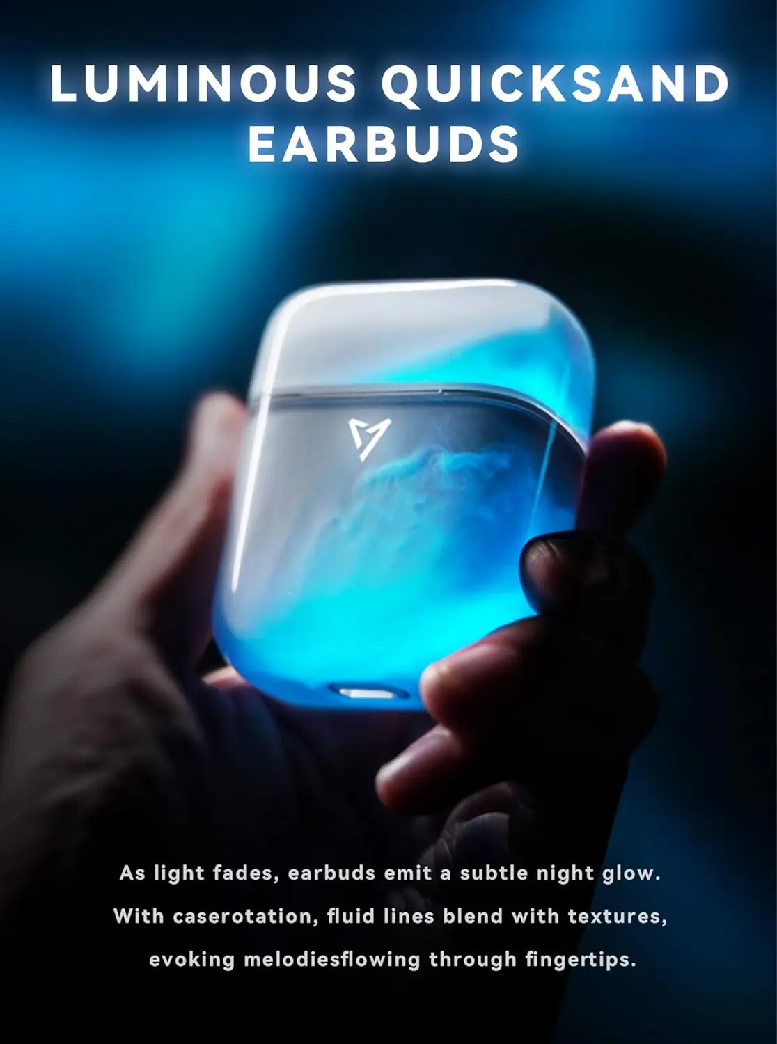 Luminous  Wireless Earbuds Earbuds Bluetooth 5.4 Moving Sand Glow in The Dark Earbuds with Wireless Charging Case  TWS Earphone