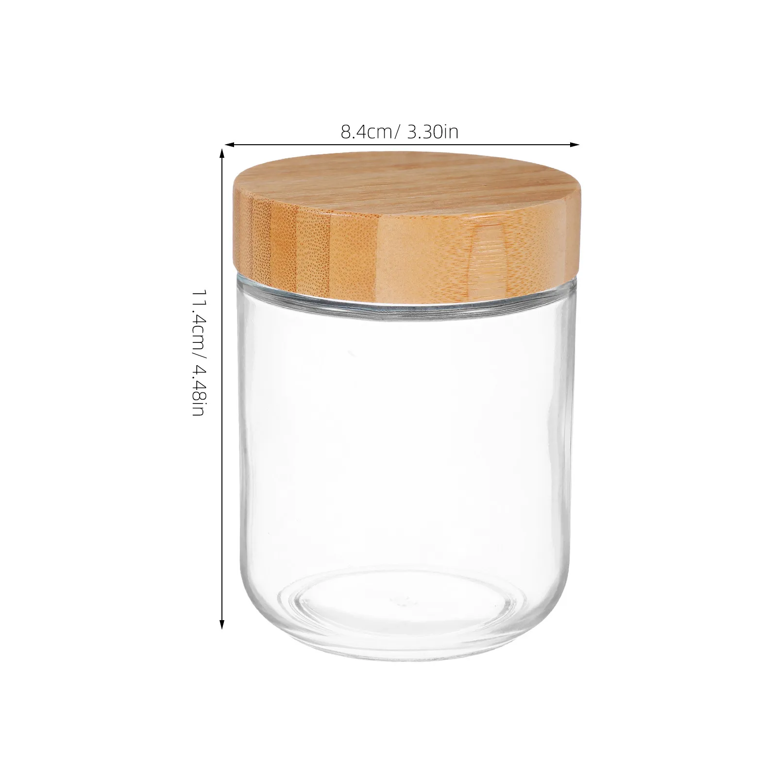 4Pcs Sturdy Glass Canisters with Bamboo Lids Airtight Seal for Kitchen Storage Rice Flour Sugar Candy Cookies Coffee Beans Tea view 2
