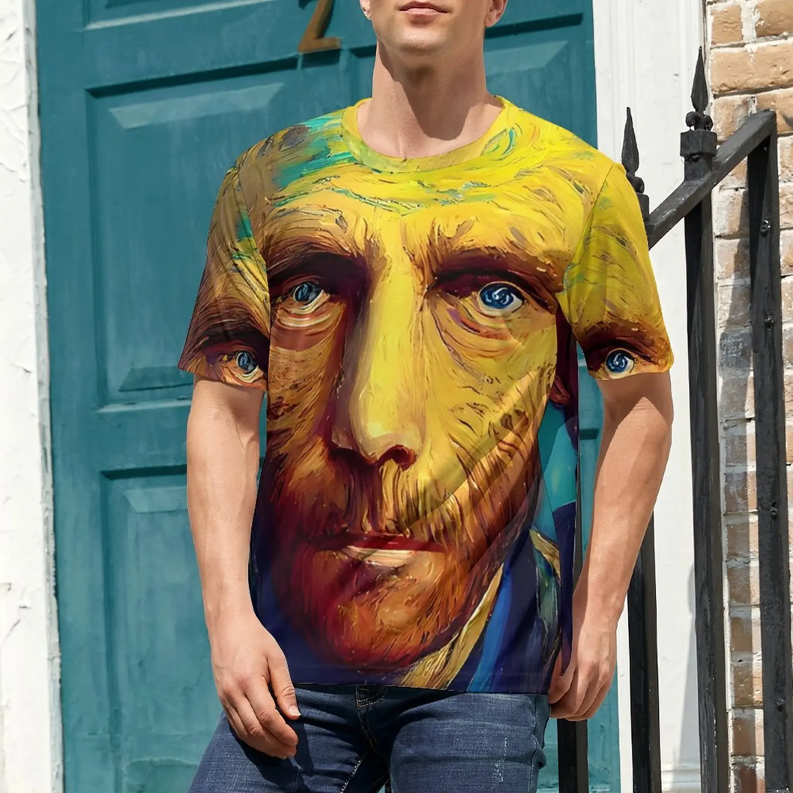 Summer T Shirt Illustrations Inspired by Van Gogh T-Shirts  Y2K Casual Hip Hop Tees For Male Short Sleeve Printed Oversize Tops