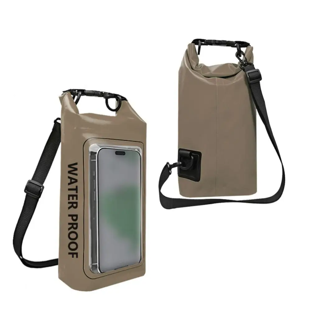 2L New PVC Clip Swimming Waterproof Bag Outdoor Mesh Material Messenger Bag Beach 2-In-1 Cell Phone Bag