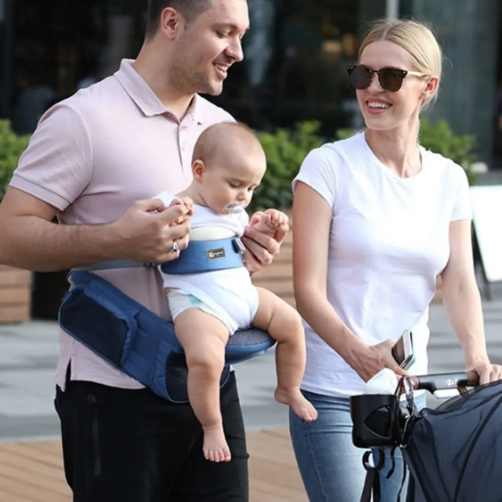 Portabebés de diseño ergonómico, taburete de cintura ajustable y transpirable para bebé, bolsa de almacenamiento tipo sujeción Horizontal, asiento de cadera infantil