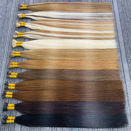 Extensiones De Cabello Itip De queratina virgen cruda, 100% humano Remy, Remy ruso, liso, con punta, Extensiones De cabello humano Natural