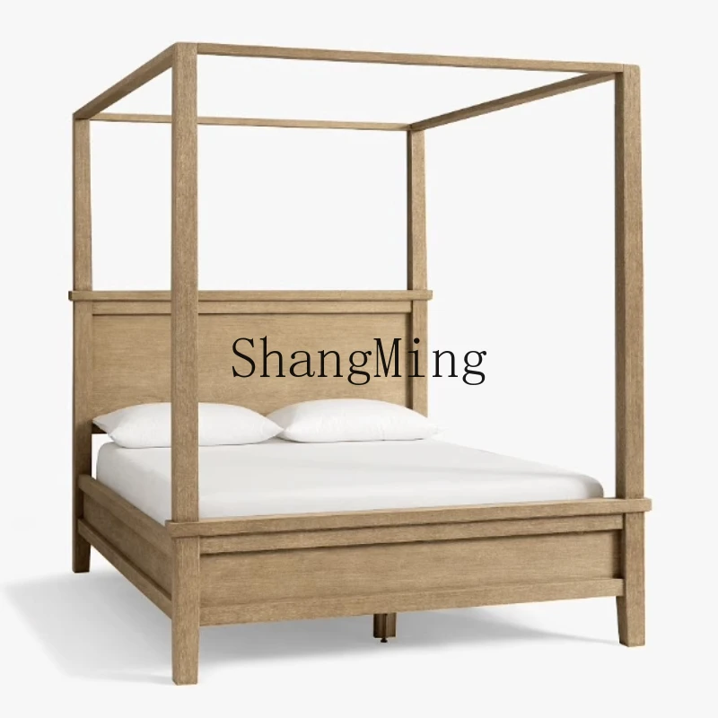 

HJ new Chinese classical solid wood shelf bed four-poster bed modern furniture