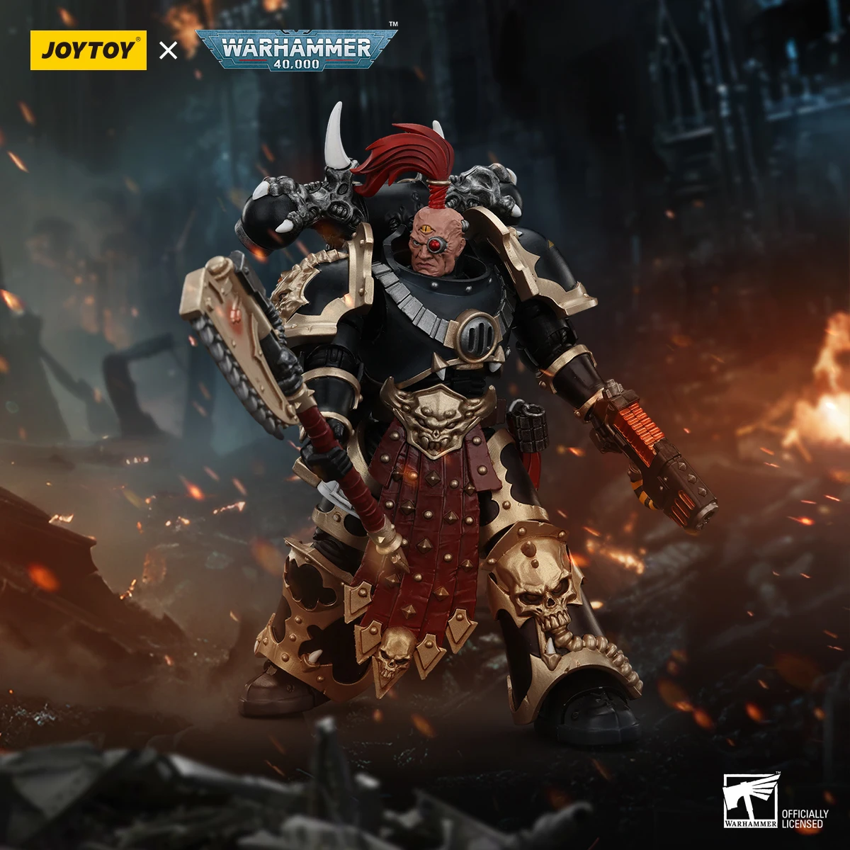 

JOYTOY Warhammer 40K Chaos Space Marines Black Legion Chosen With Plasma Pistol And Power Axe Action Figures Collection Original