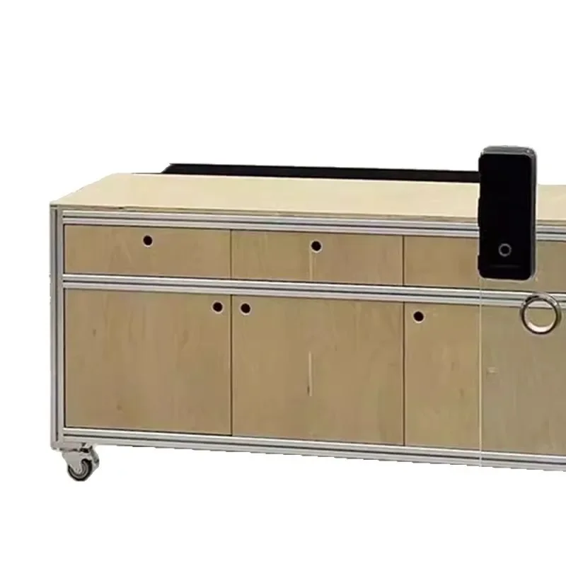Solid wood display cabinet, desk side cabinet, removable family ocean board
