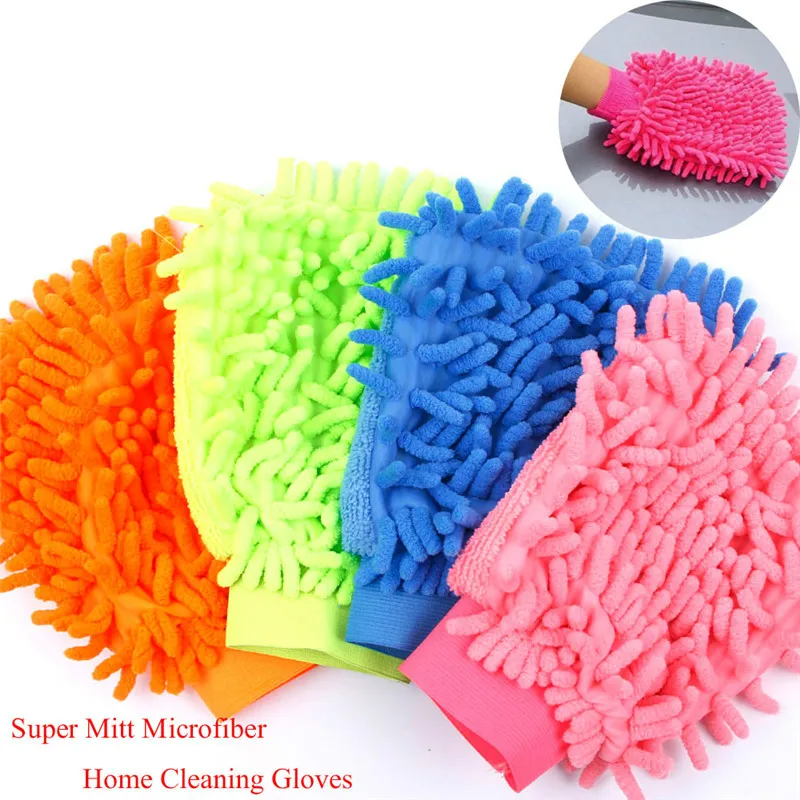 

Durable Super Mitt Microfiber Car Window Washing Cleaning Cloth Duster Towel Gloves 5 Colors Home Accessories Cleaner Tool