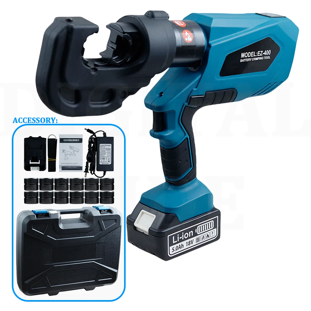 

Electric Hydraulic Cable Crimping Tool Rechargeable 5.0A Batteries Electric Hydraulic Pliers for Wires Copper/Aluminum Terminals