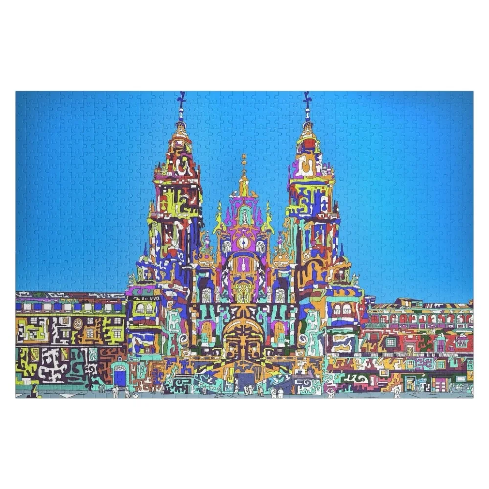 Santiago de Compostela Cathedral Galicia in the streets, Urban Sketchers Spain Jigsaw Puzzle Picture Personalized Toys Puzzle