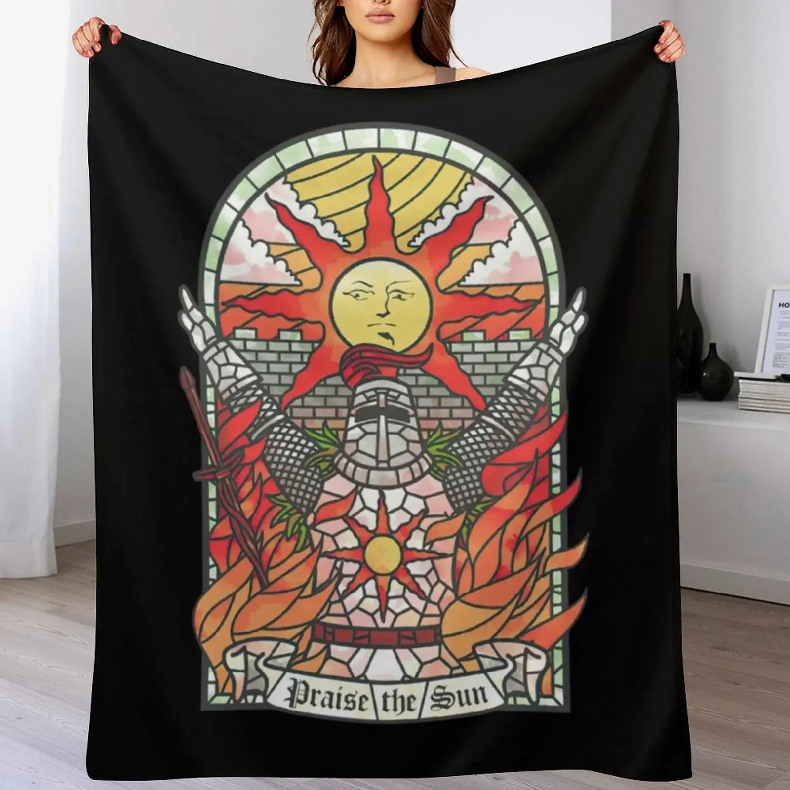 

Dark Soul Praise The Sun \t \t\t Throw Blanket Soft Bedroom Blanket for Night Sleeping