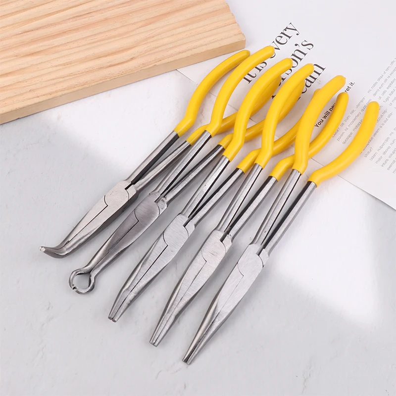 1-peca-alca-amarela-estendida-alicate-de-vela-de-ignicao-de-longo-alcance-anel-seguro-design-de-nariz-alca-antiderrapante-ferramenta-de-manutencao-do-motor