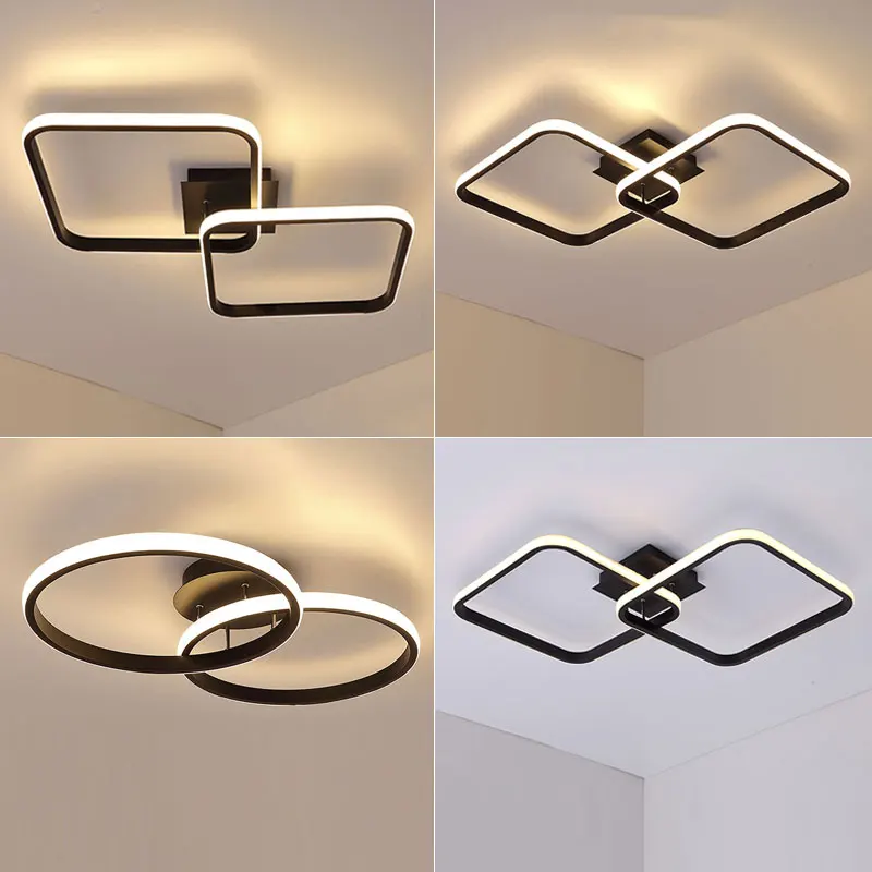 

Modern Led Chandelier Light for Living room Bedroom Dining room Kitchen Black&White Ceiling Chandelier Lamp Luminaires 110V 220V