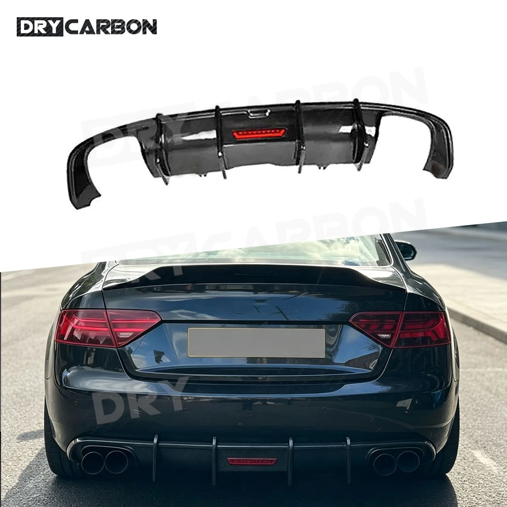 Carbon Fiber Rear Bumper Diffuser Spoiler for Audi A5 Standard Coupe 2008-2011 Car Bumper Lip Body Kits Accessories FRP