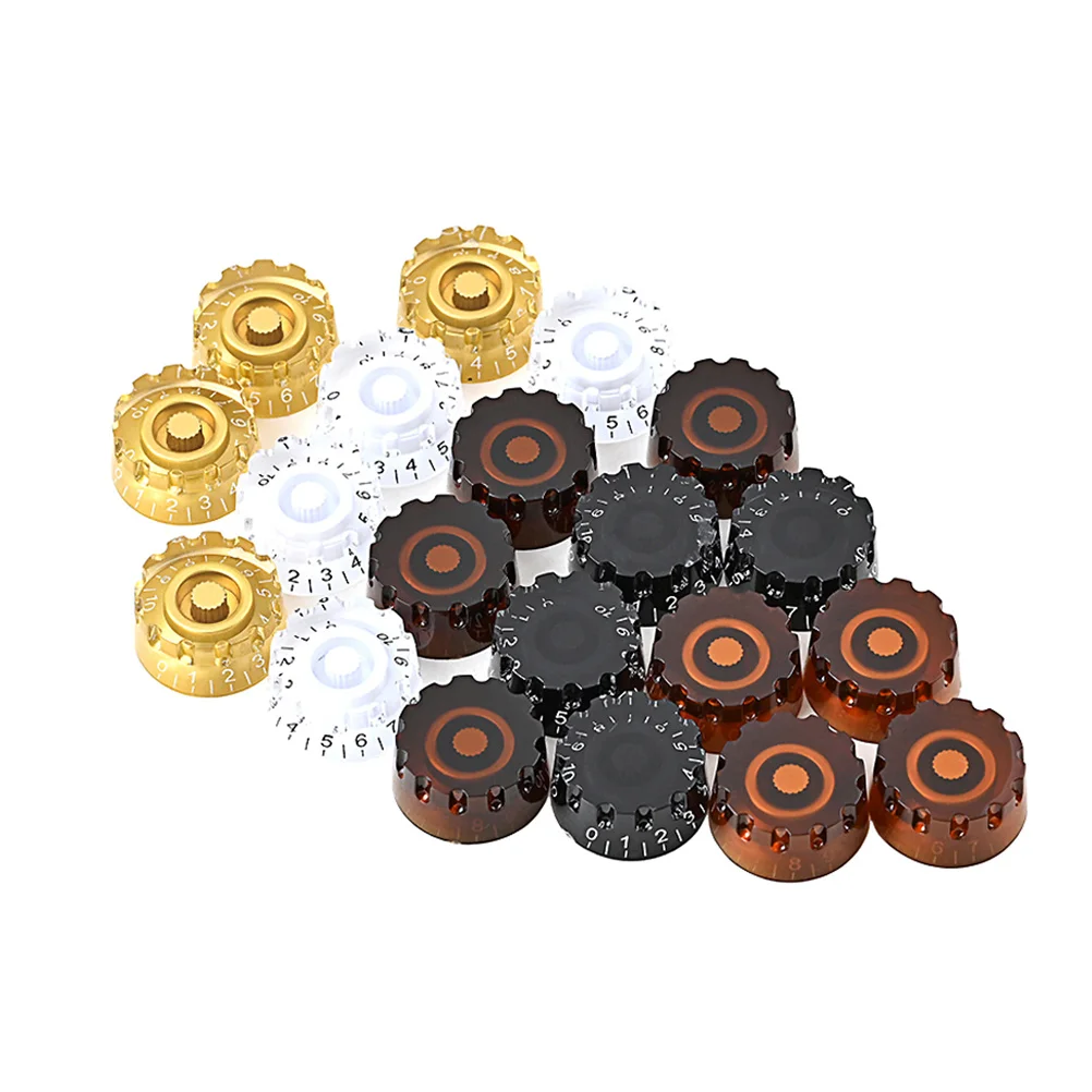 

4Pcs Electric Guitar Volume Knobs Scale Design Easy Adjustment Durable Accessories Guitar Volume Knobs Plastic Knob for Guitars