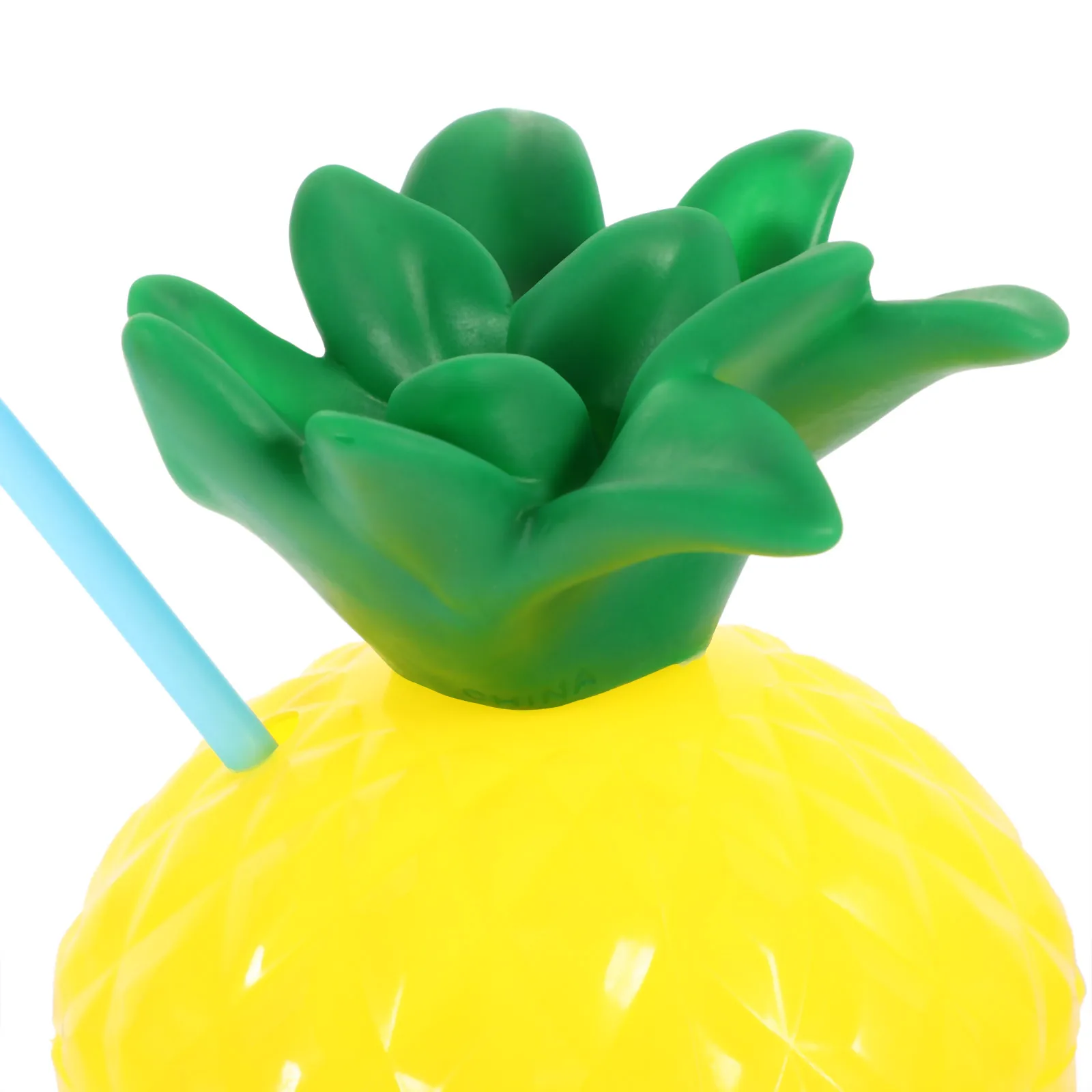 

4 pcs 500ml Plastic Pineapple Cups Straws for Beach Hawaiian Party Decorations Easy to Clean Reusable Summer Drinks
