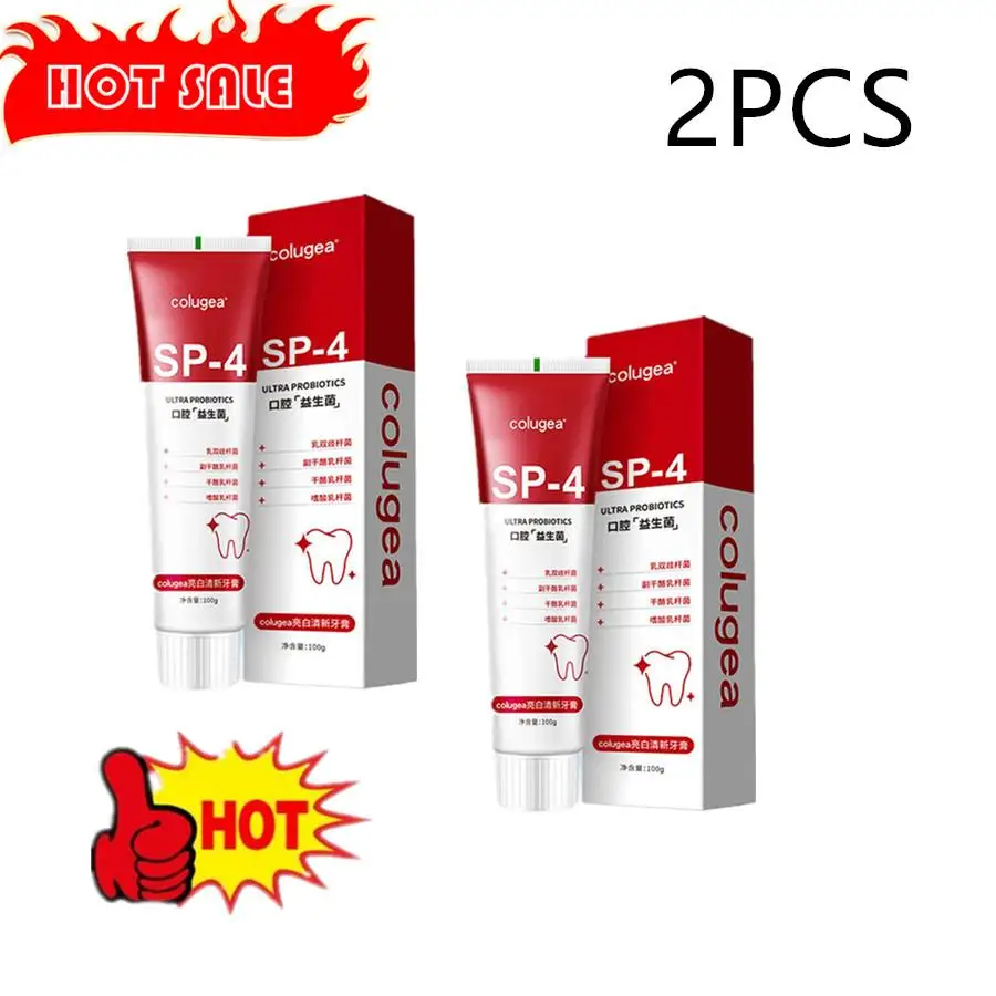 

2PCS 120g SP-4 Probiotic Whitening Shark Toothpaste Teeth Whitening Toothpaste Oral Care Toothpaste Fresh Breath Prevents Plaque