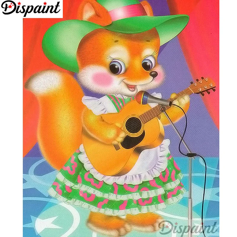 

Dispaint Full Square/Round Drill 5D DIY Diamond Painting "Cartoon Fox singing" 3D Embroidery Cross Stitch Home Decor Gift A12265