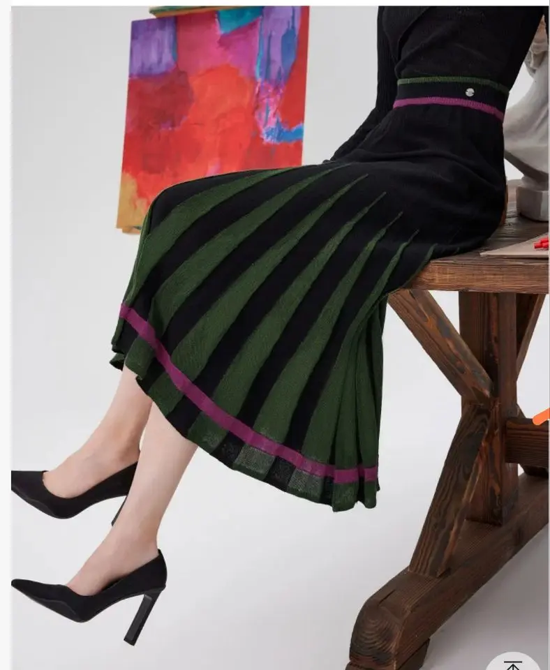 Foreign trade original single Spanish new print irregular fold in the long skirt