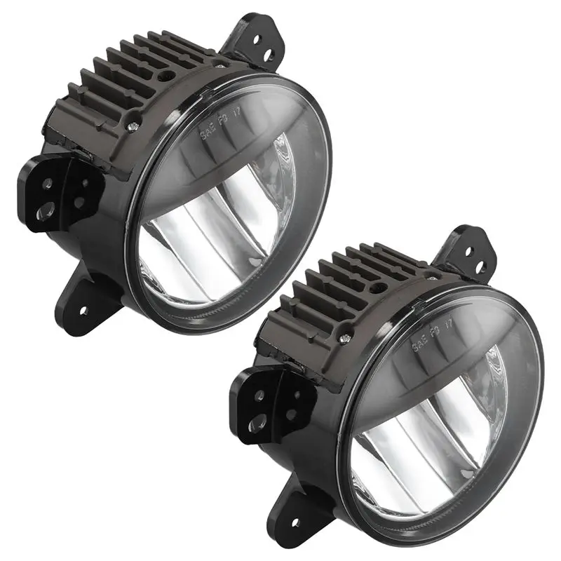 Compact Car Front Bumper Fog Light Assembly For Jeep Wrangler JL 2018-2024 Yellow LED Daytime Running Light DRL Headlight Road